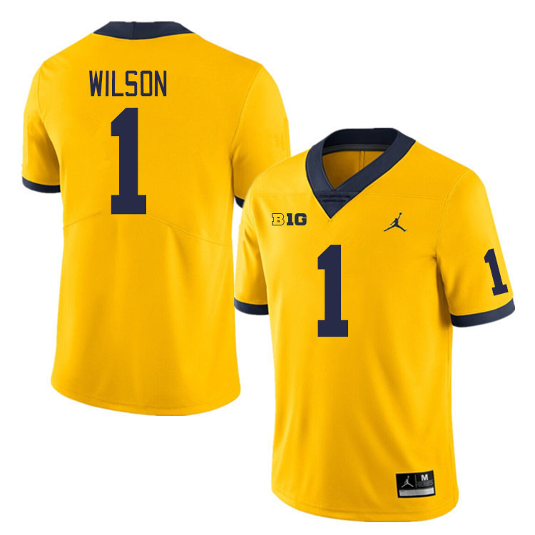 Michigan Wolverines #1 Roman Wilson College Football Jerseys Stitched Sale-Maize